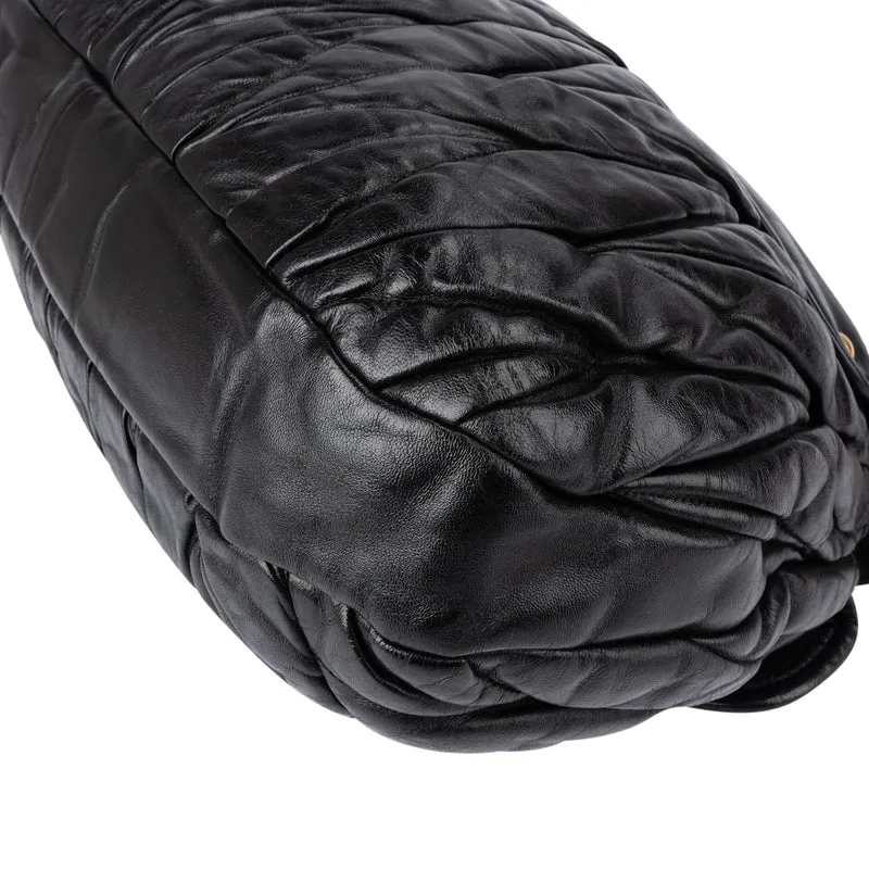 Miu Miu Quilted Gathered Leather Handbag