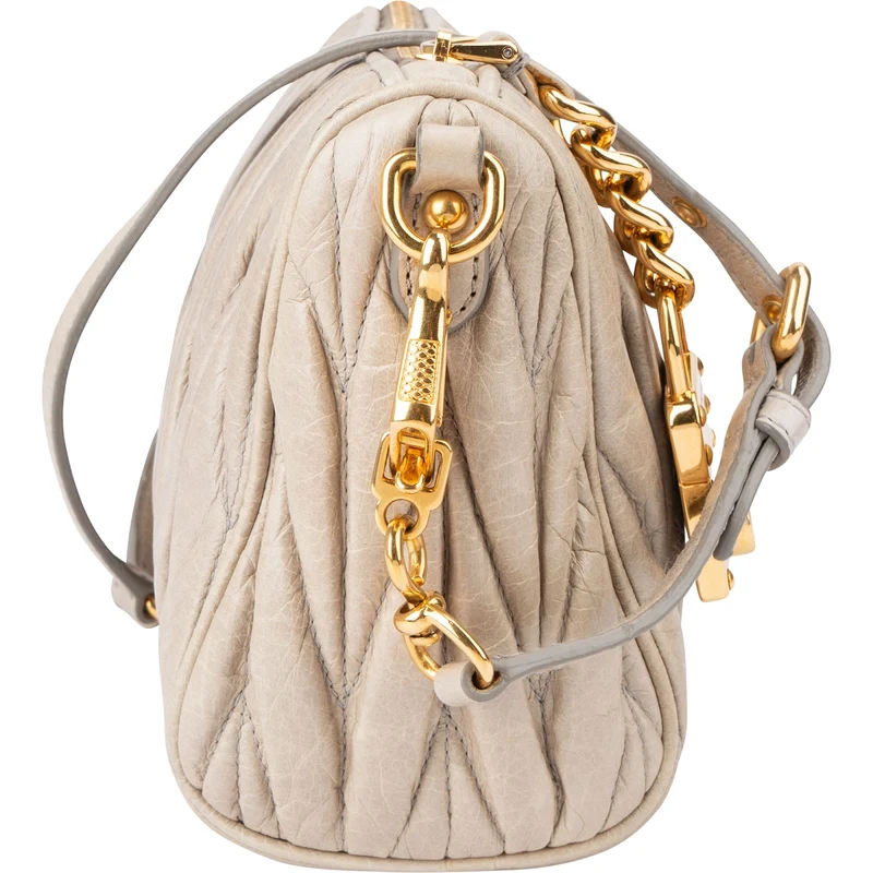 Miu Miu Matelassé Nappa Leather Padlock Shoulder Bag