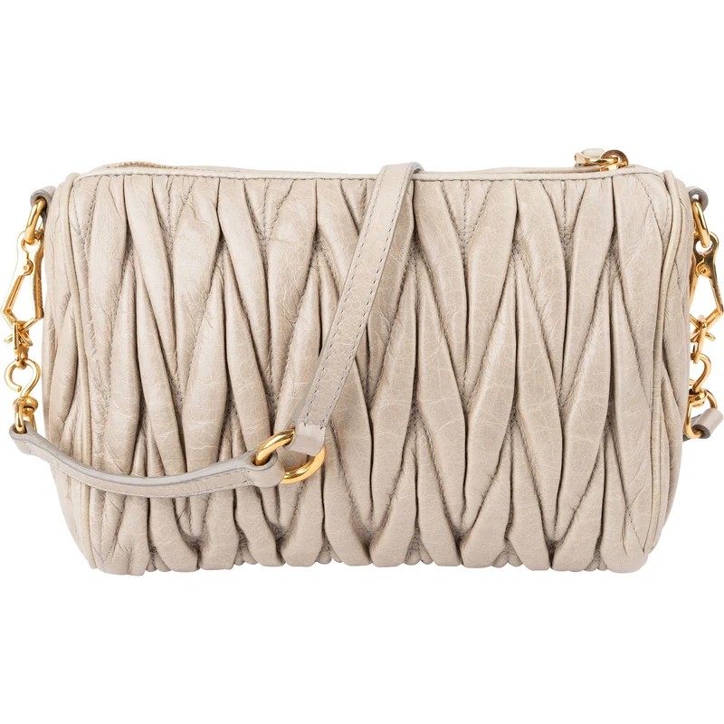 Miu Miu Matelassé Nappa Leather Padlock Shoulder Bag