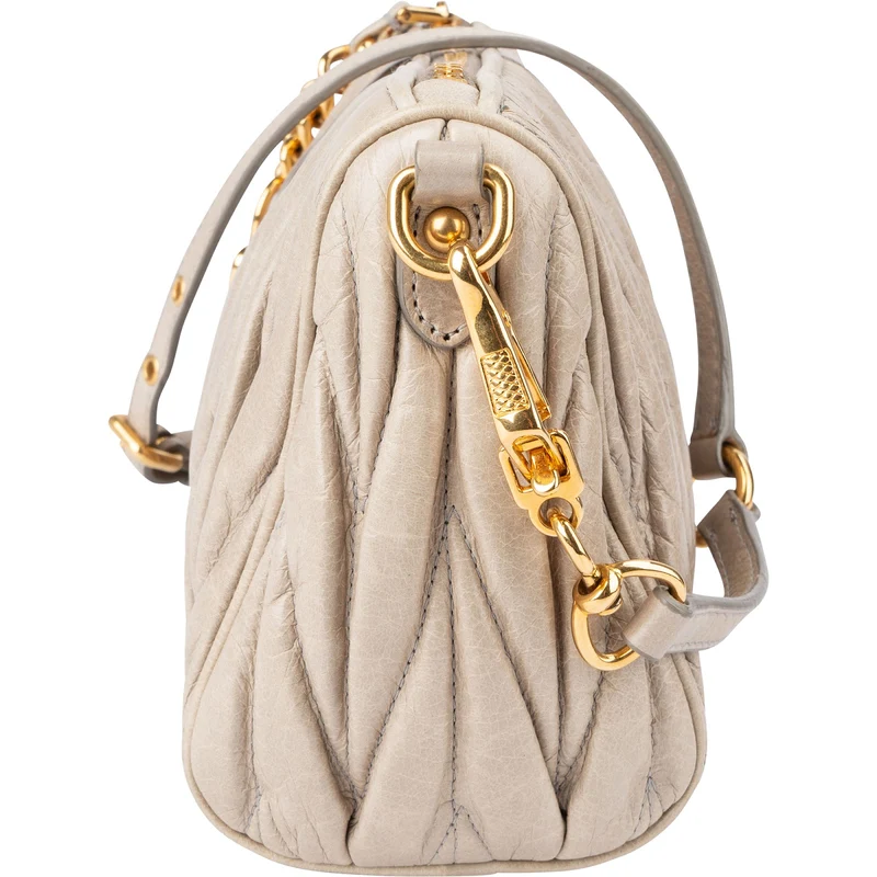 Miu Miu Matelassé Nappa Leather Padlock Shoulder Bag