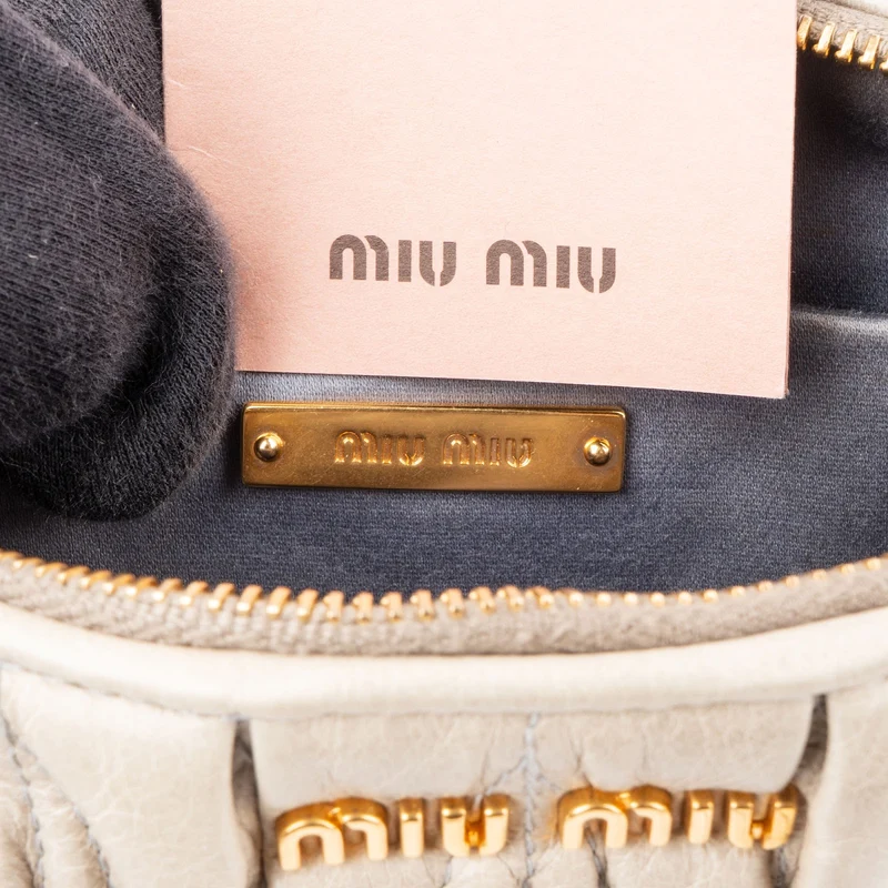 Miu Miu Matelassé Nappa Leather Padlock Shoulder Bag
