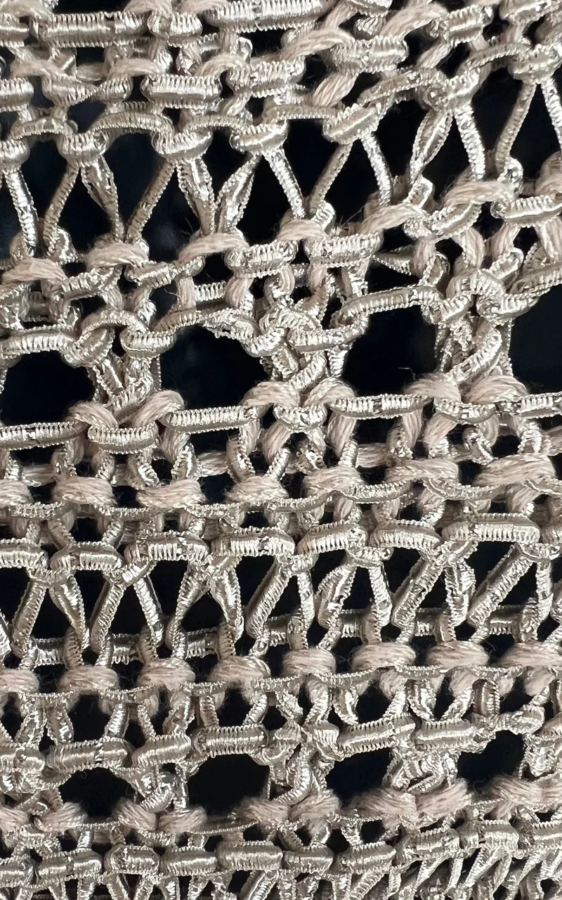 Vintage Metallic Yarn Crochet Dress Handmade