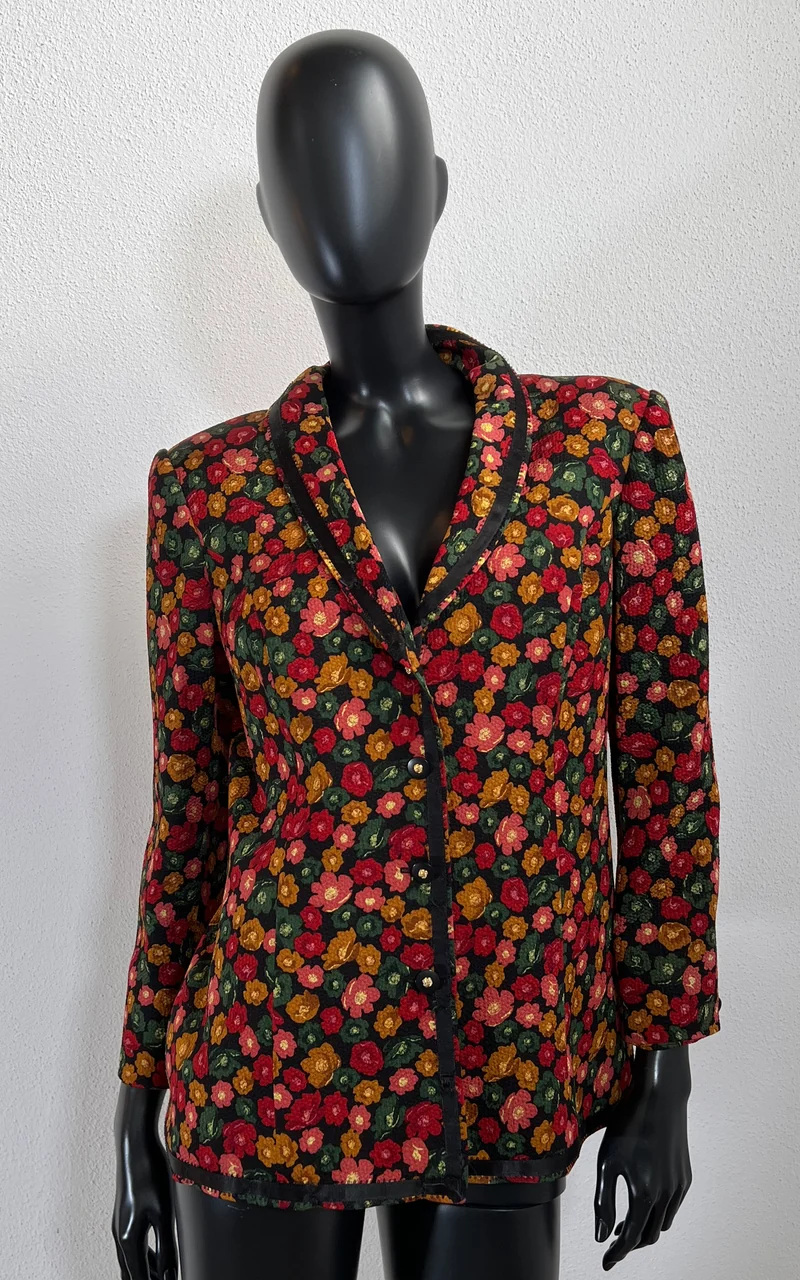 Vintage Flower Silk Blazer