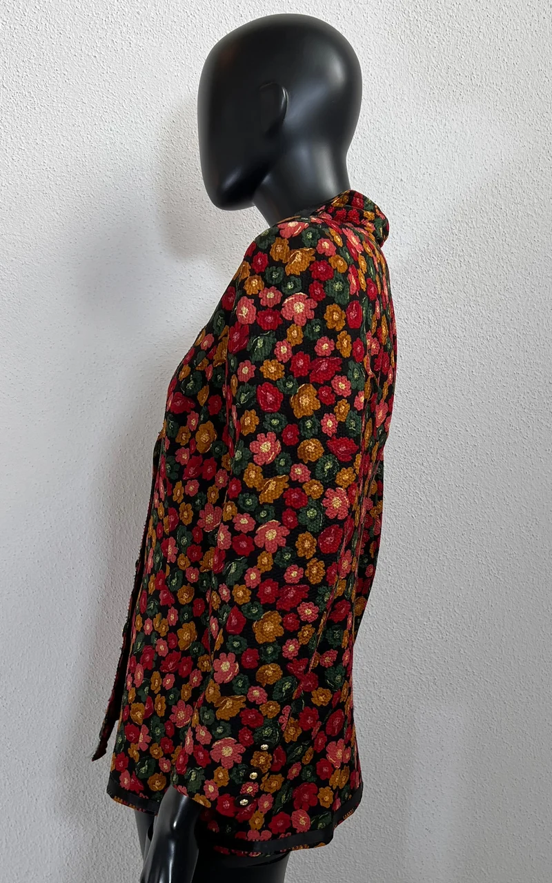Vintage Flower Silk Blazer