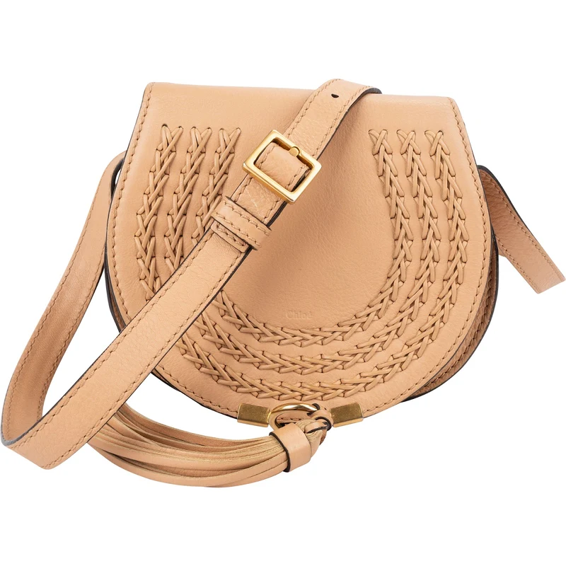 Chloé Grained Calfskin Marcie Small Saddle Crossbody Bag