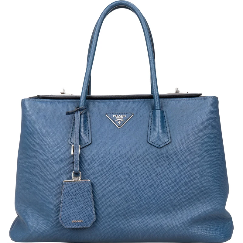 Prada Saffiano Leather Galleria Turnlock Double Handbag