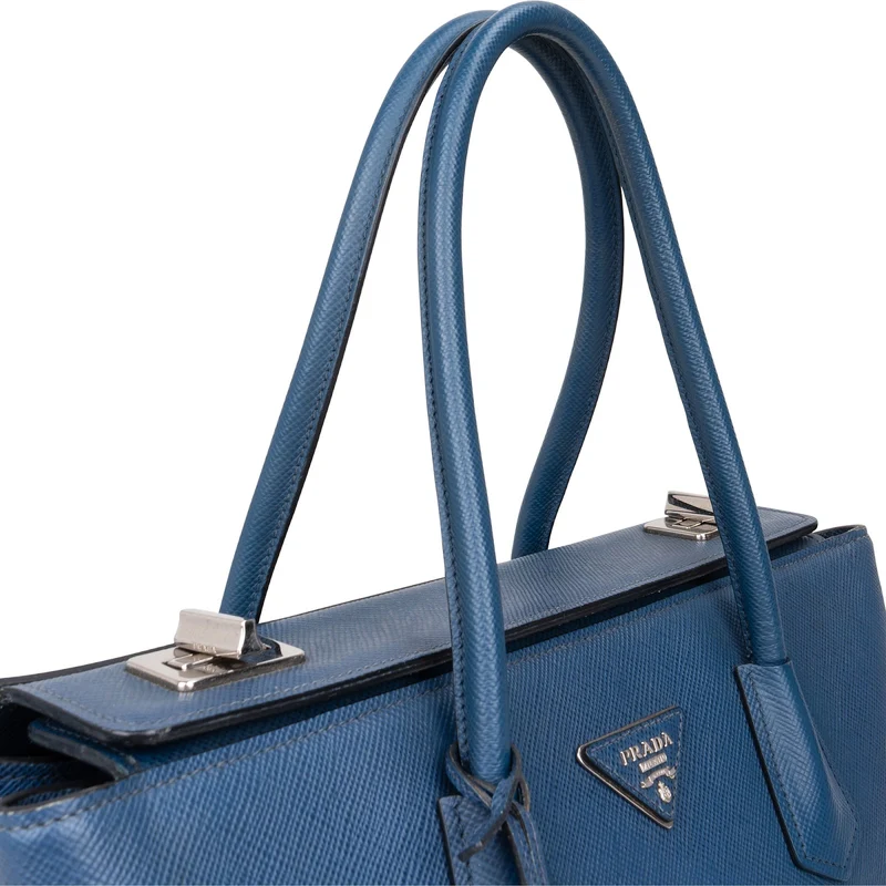 Prada Saffiano Leather Galleria Turnlock Double Handbag