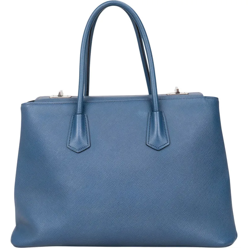 Prada Saffiano Leather Galleria Turnlock Double Handbag