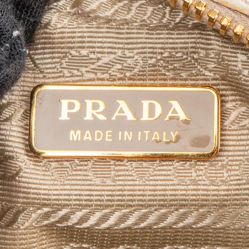 Prada Perforated Saffiano Leather Mini Pouch