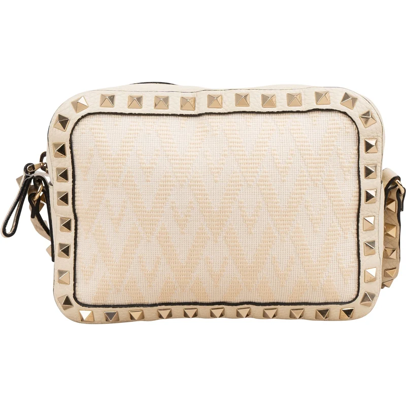 Valentino Garavani Rockstud Woven Camera Crossbody Bag