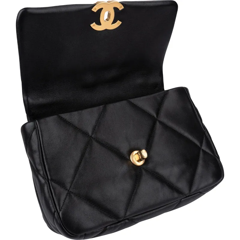Chanel 19 Quilted Lambskin Medium Single Flap Crossbody Handbag