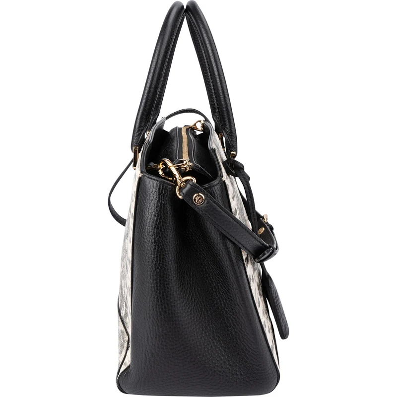 MCM Visetos Monogram Python Embossed Leather Milla Tote Handbag