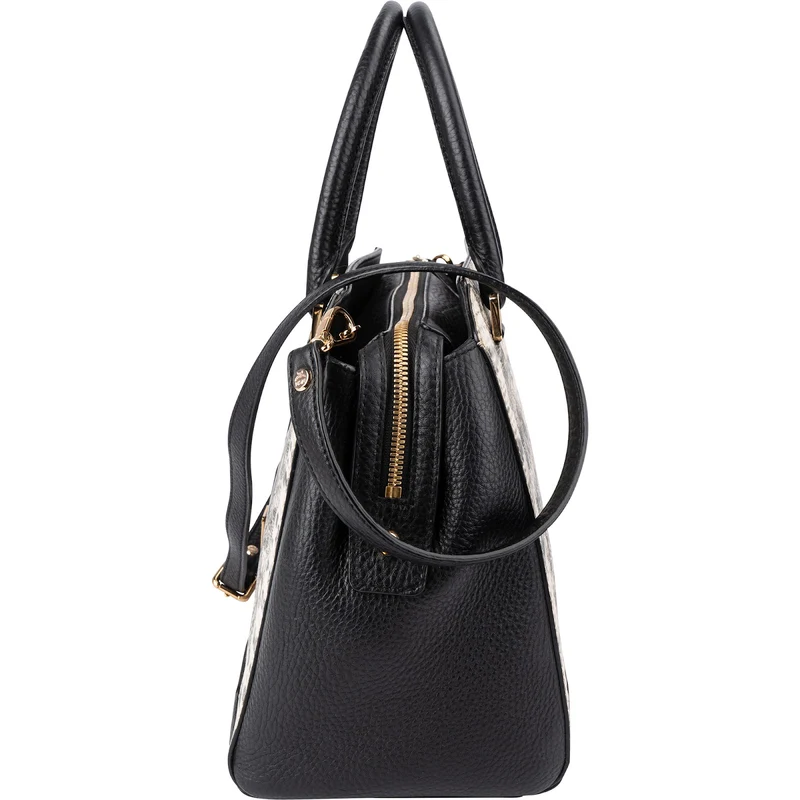 MCM Visetos Monogram Python Embossed Leather Milla Tote Handbag