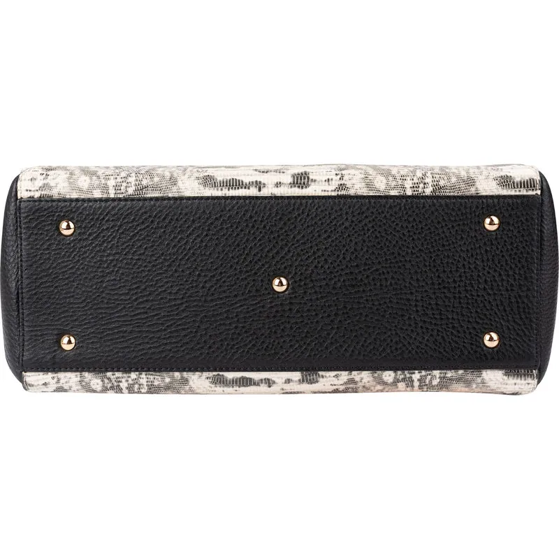 MCM Visetos Monogram Python Embossed Leather Milla Tote Handbag