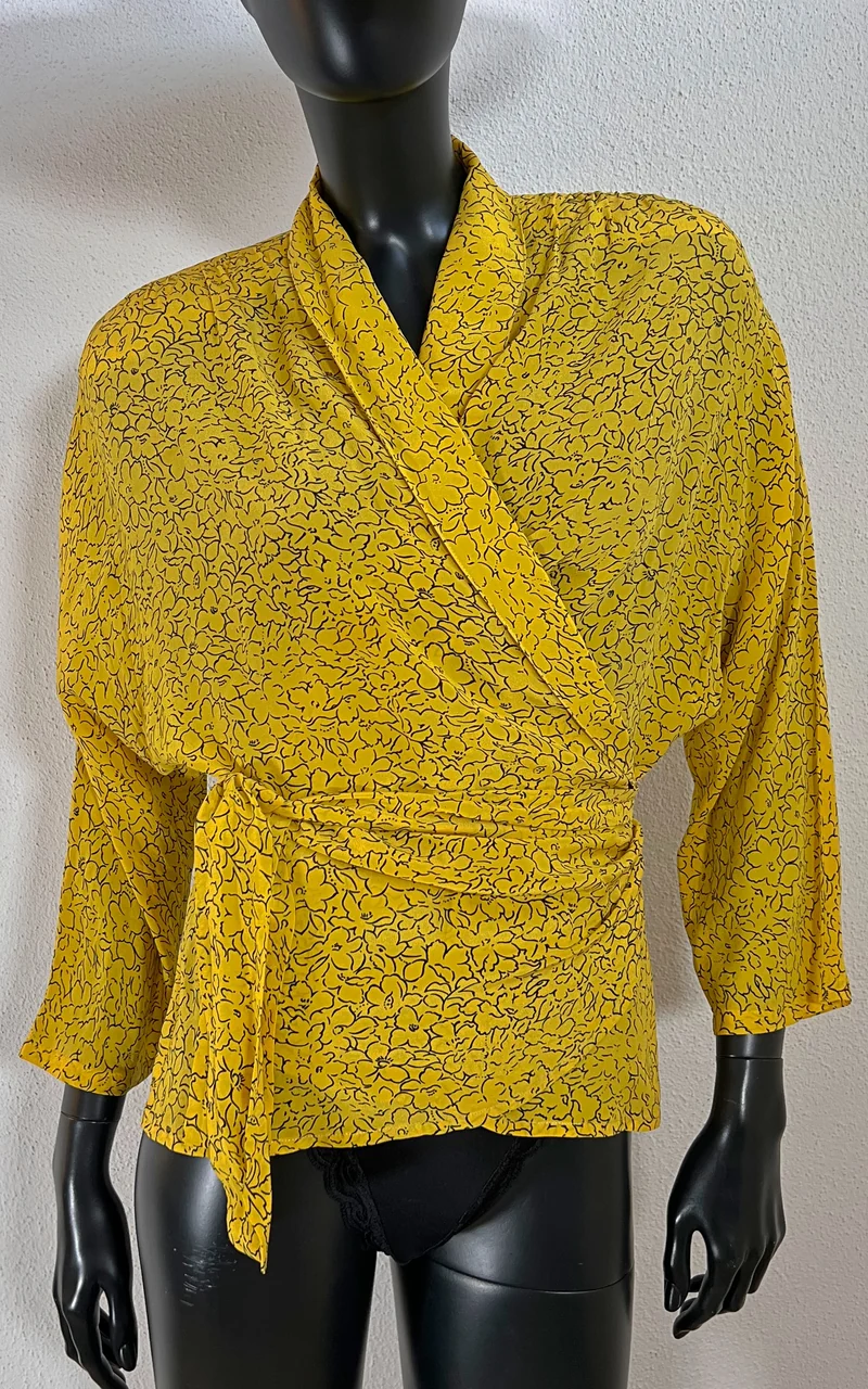 Vintage 90s Silk Wrap Blouse
