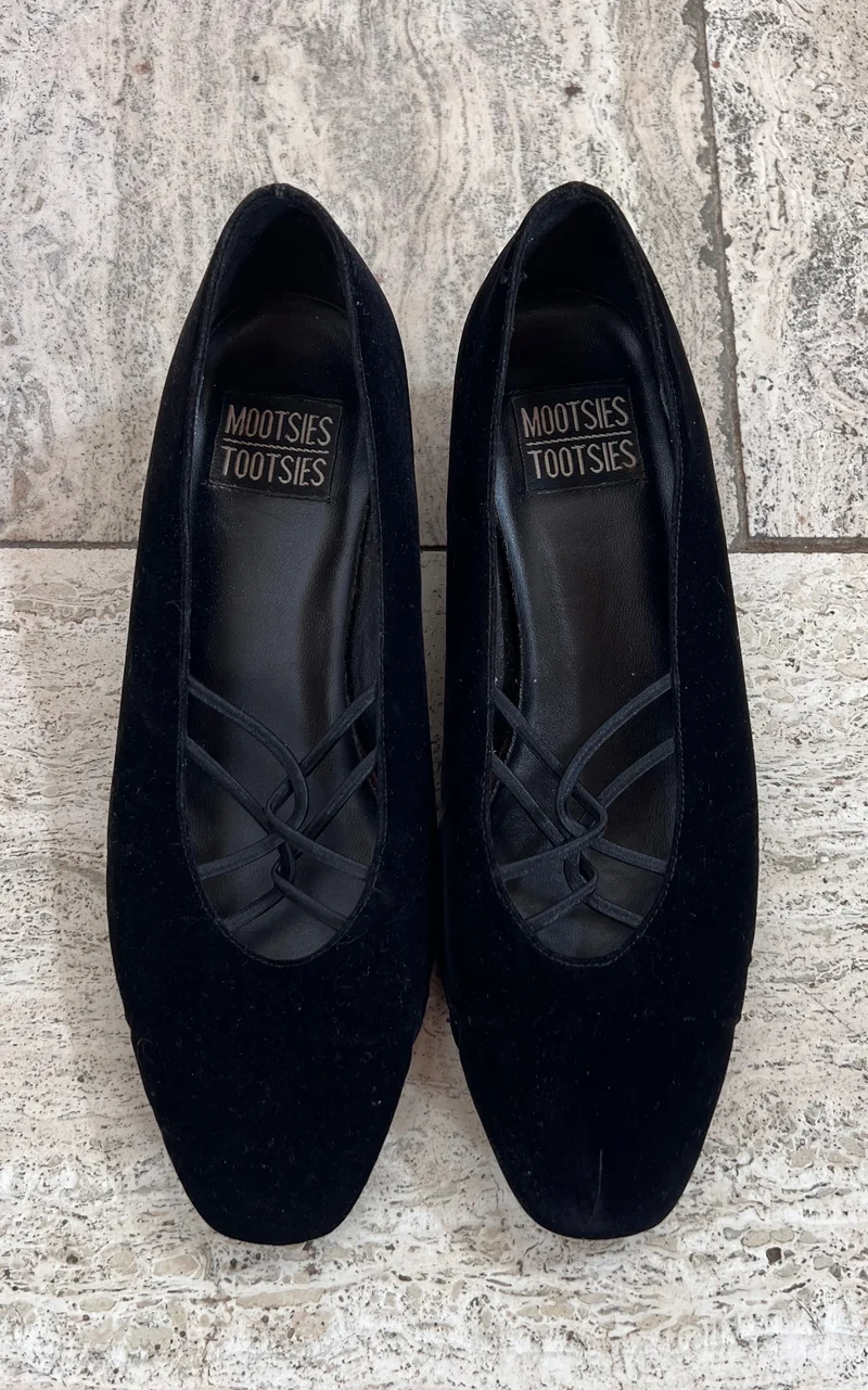 Vintage Mootsie Tootsie Velvet Ballerinas 41