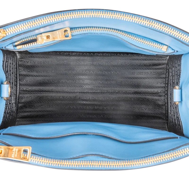 Prada Saffiano Leather Small Promenade Double Zip Kelly Style City Handbag