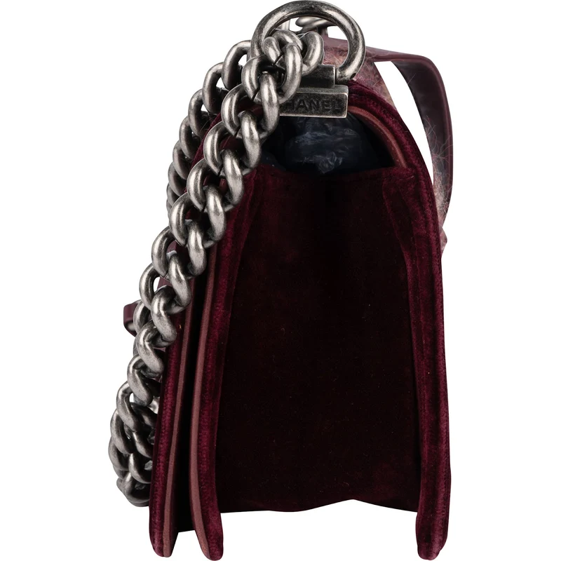 Chanel Velvet & Boucle Tweed Medium Boy Crossbody Bag