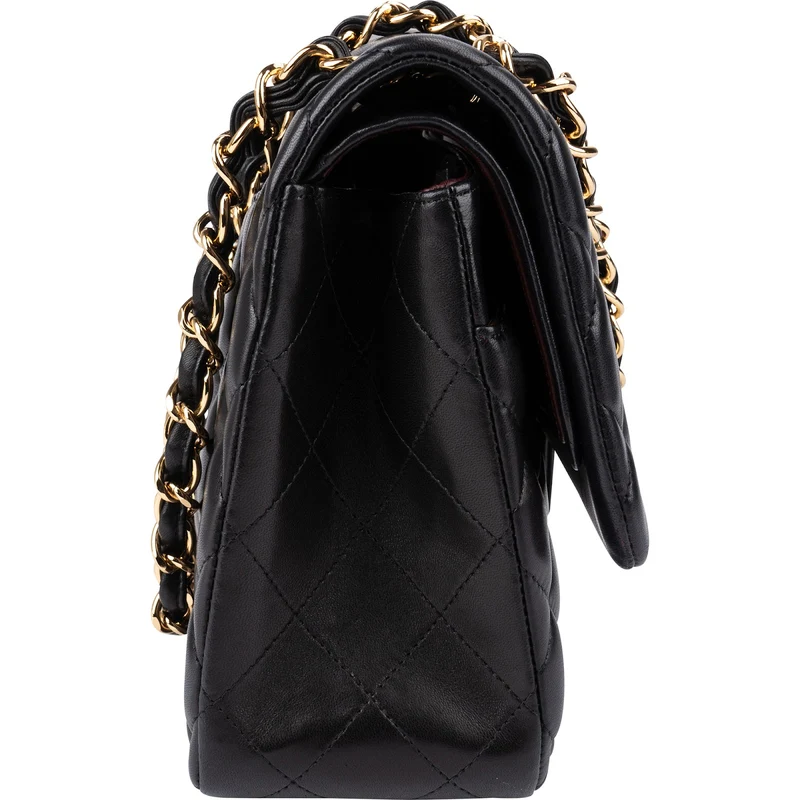 Chanel Quilted Lambskin Gold Jumbo Double Flap Crossbody Bag