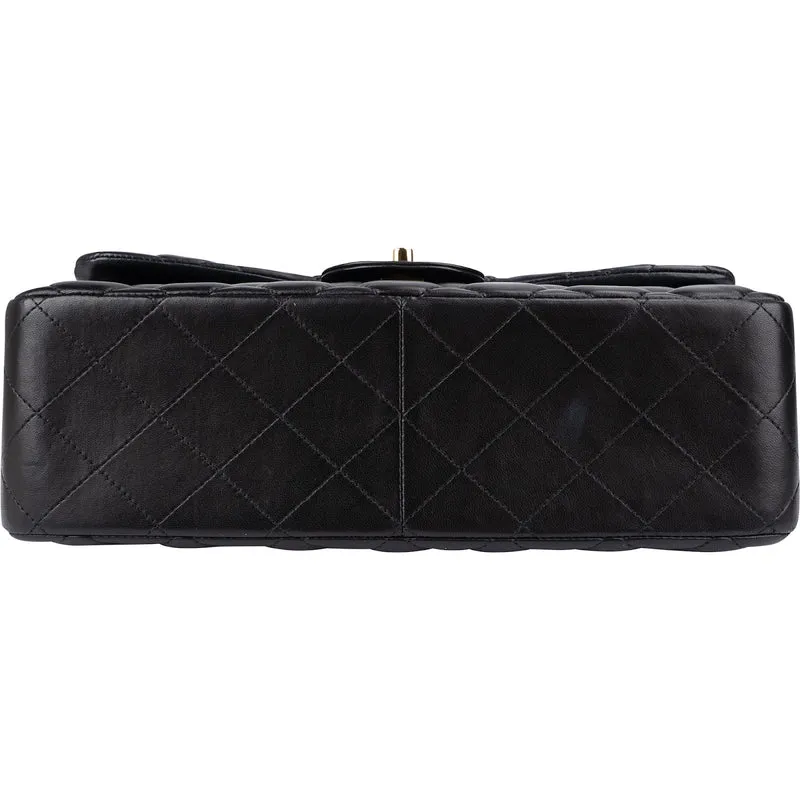 Chanel Quilted Lambskin Gold Jumbo Double Flap Crossbody Bag