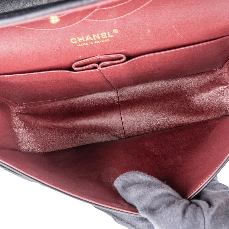 Chanel Quilted Lambskin Gold Jumbo Double Flap Crossbody Bag