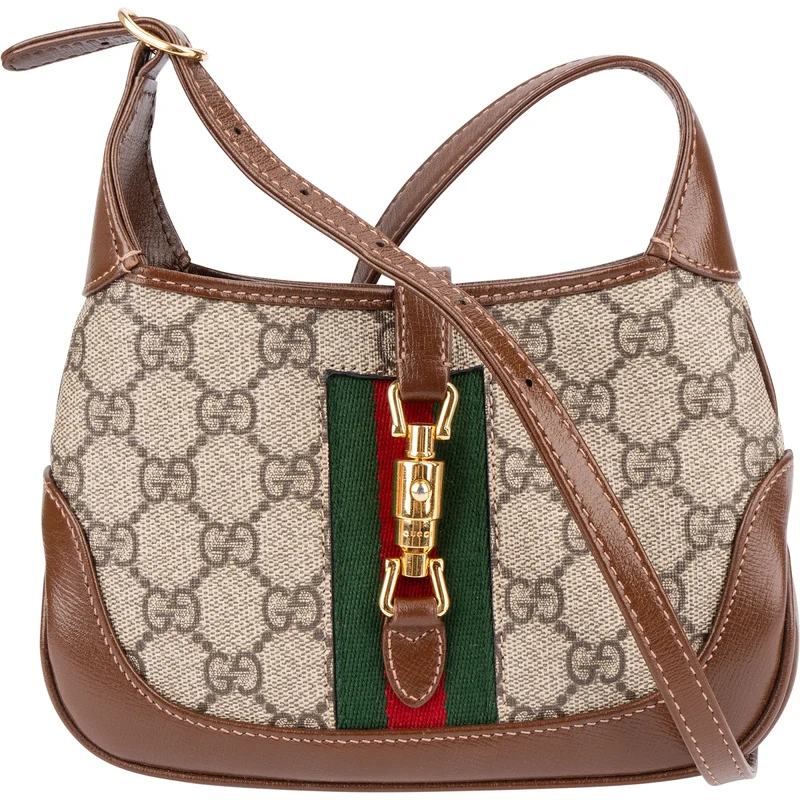 Gucci Monogram GG Supreme Canvas Jackie 1961 Web Mini Crossbody Bag
