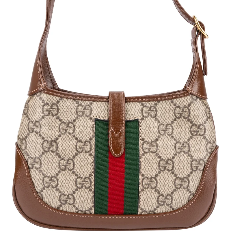 Gucci Monogram GG Supreme Canvas Jackie 1961 Web Mini Crossbody Bag