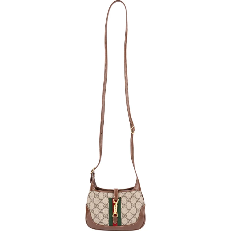 Gucci Monogram GG Supreme Canvas Jackie 1961 Web Mini Crossbody Bag