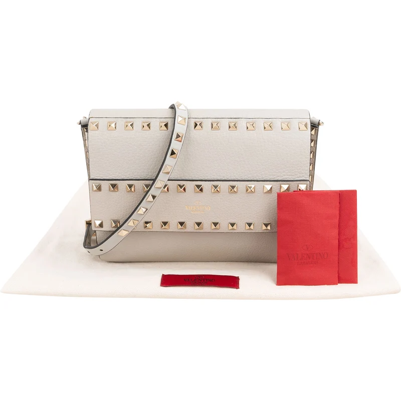Valentino Garavani Grained Calfskin Rockstud Flap Crossbody Bag
