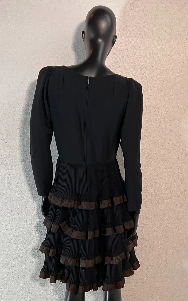 Vintage 70s Yvette Paris Volant Dress