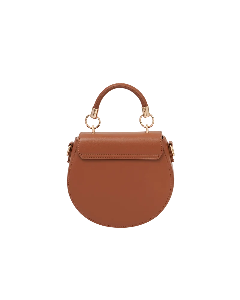 Fox & Pumpkin Embroidered Tan Saddle Bag