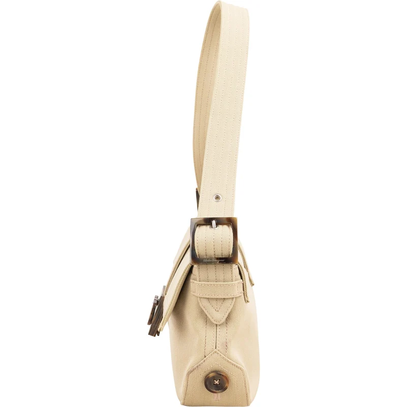 Salvatore Ferragamo Canvas Gancini Baguette Shoulder Bag