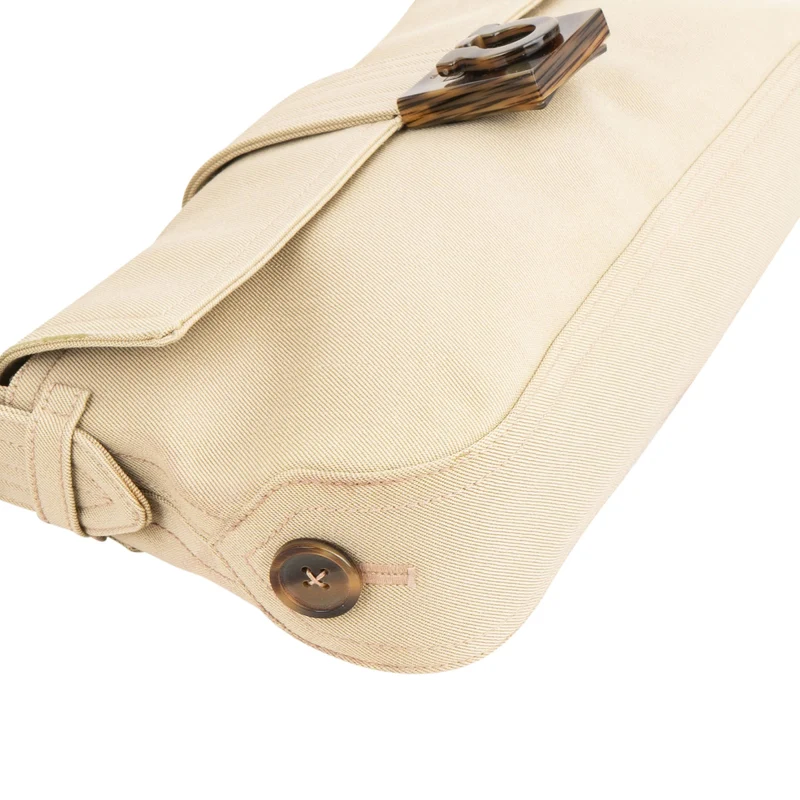 Salvatore Ferragamo Canvas Gancini Baguette Shoulder Bag