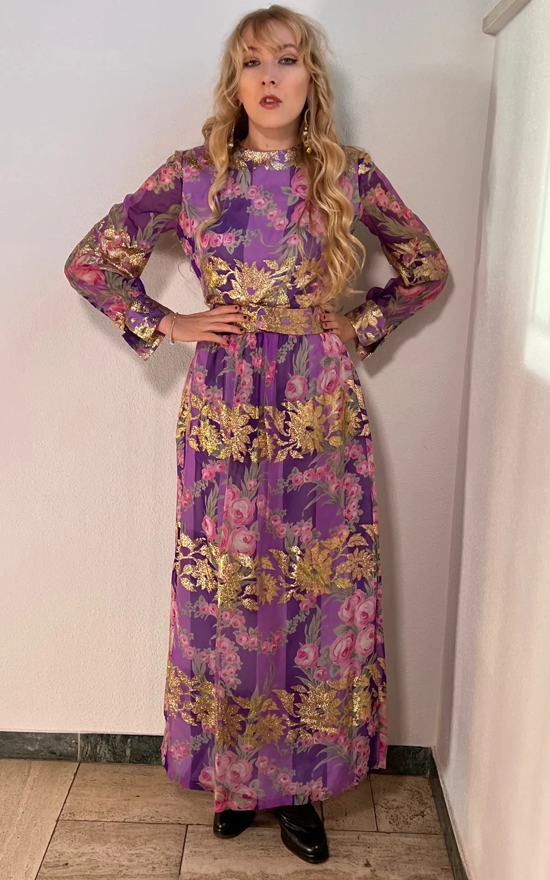 Vintage 70s Silk Dress