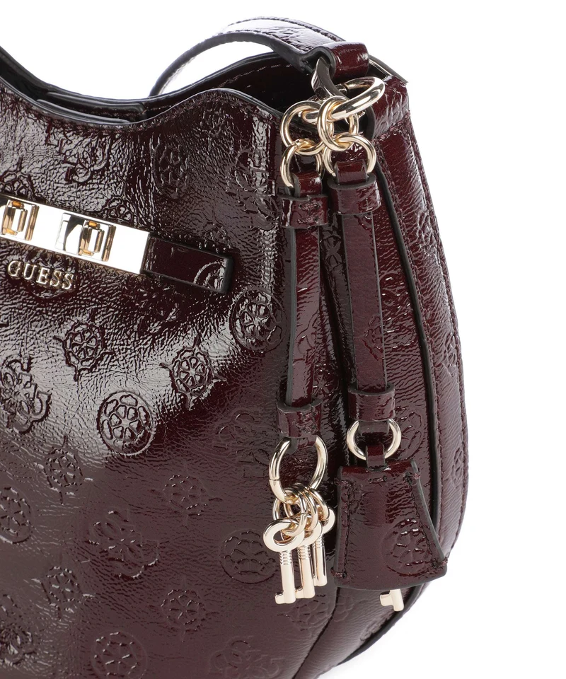 Guess Carmella Bucket Handtasche burgundy logo