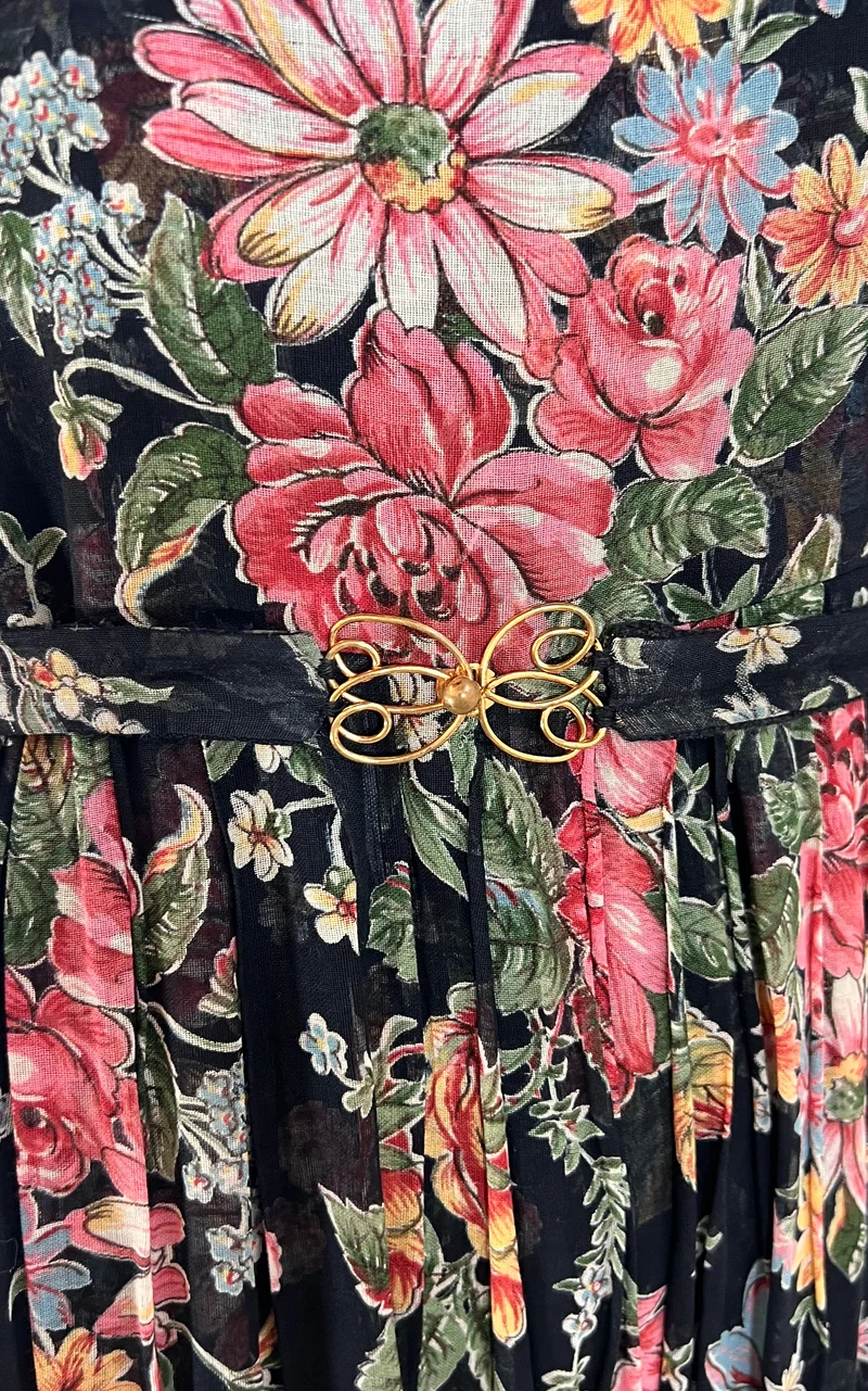 Vintage Sheer Cotton Gauze Flower Dress