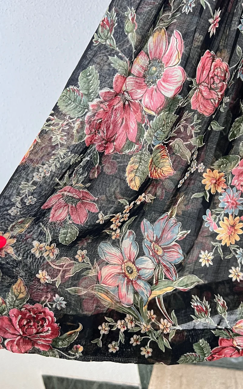 Vintage Sheer Cotton Gauze Flower Dress