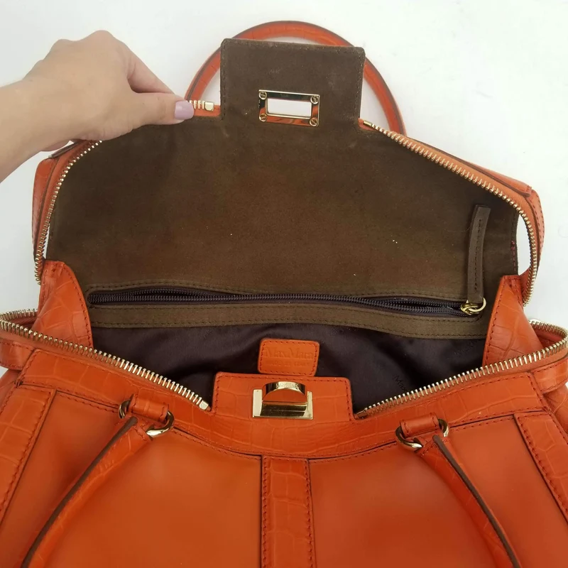 Max Mara Orange Margaux Tote Bag