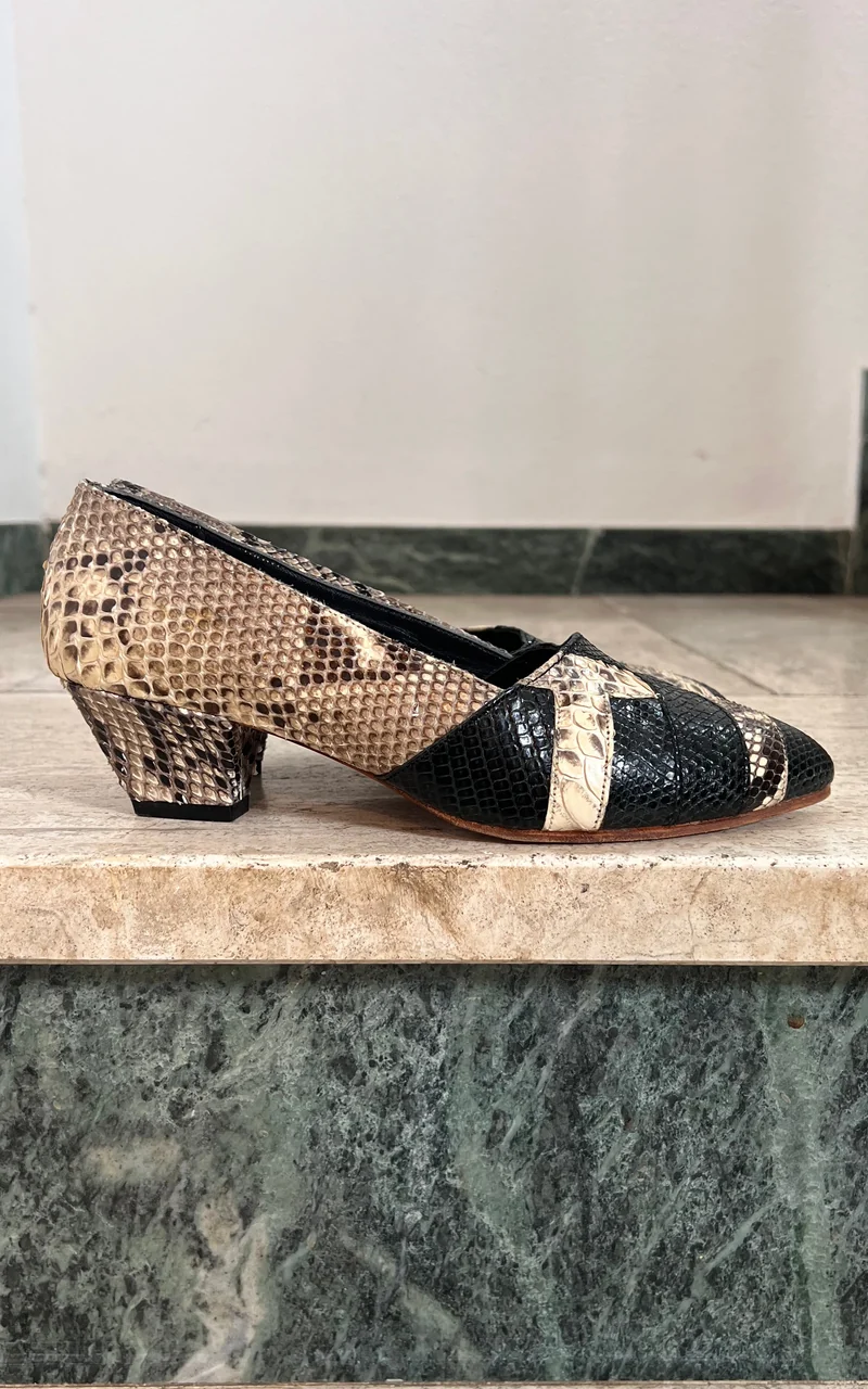 Vintage Snakeskin Shoes 37