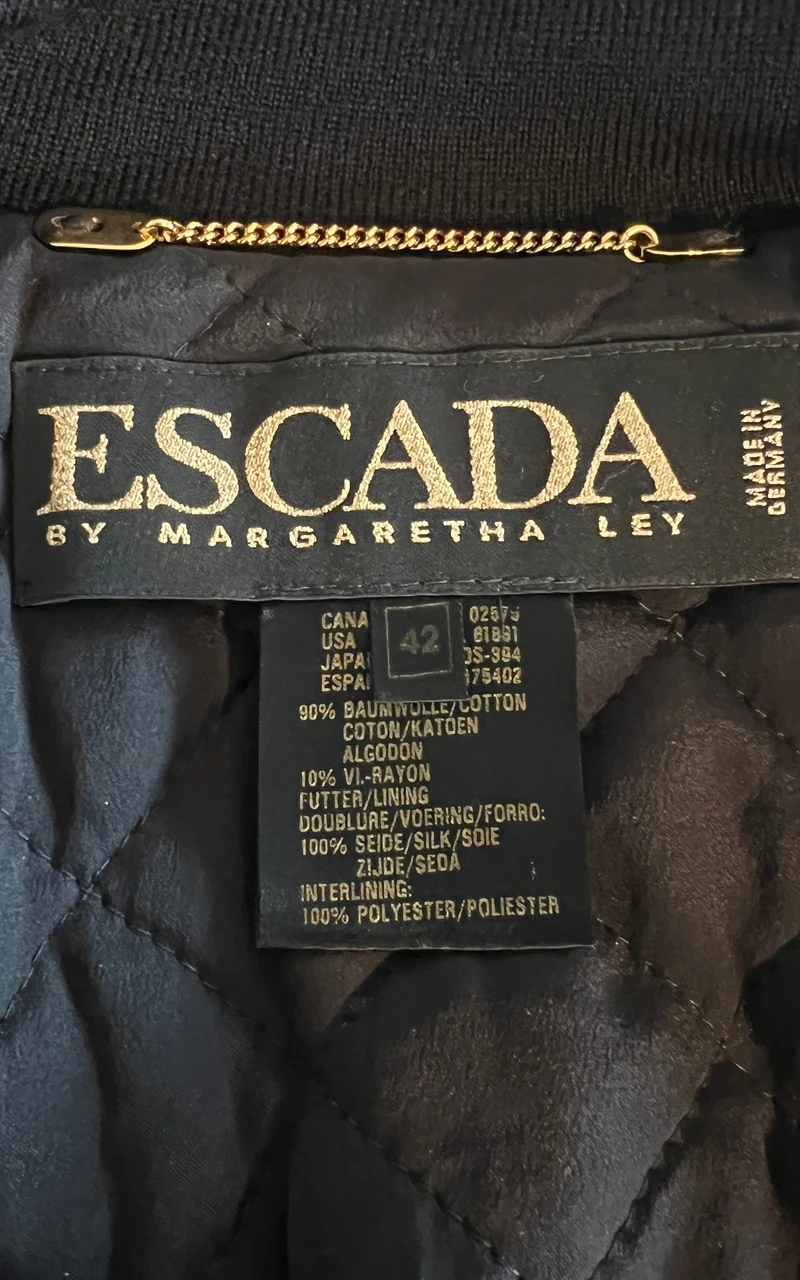Vintage 80s Escada Velvet Bomber Jacket