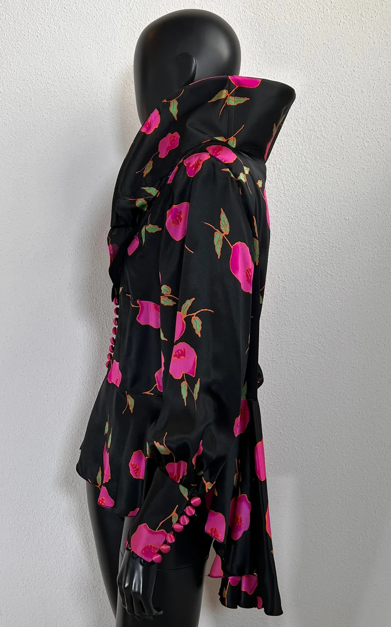 Vintage Big Collar Silk Blouse