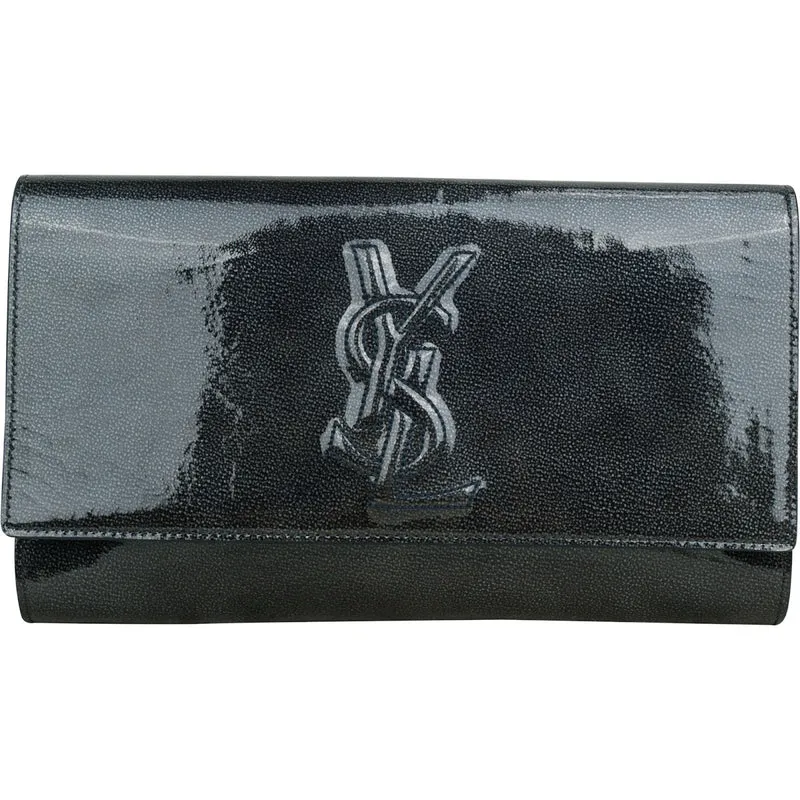 Saint Laurent Crinkled Patent Leather Belle de Jour Clutch