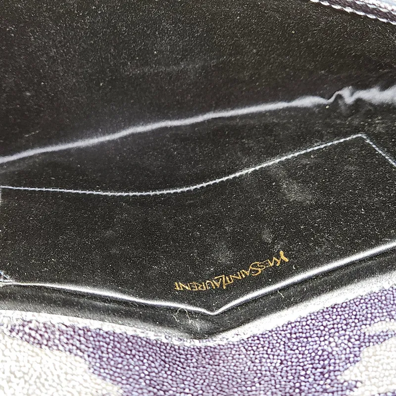 Saint Laurent Crinkled Patent Leather Belle de Jour Clutch