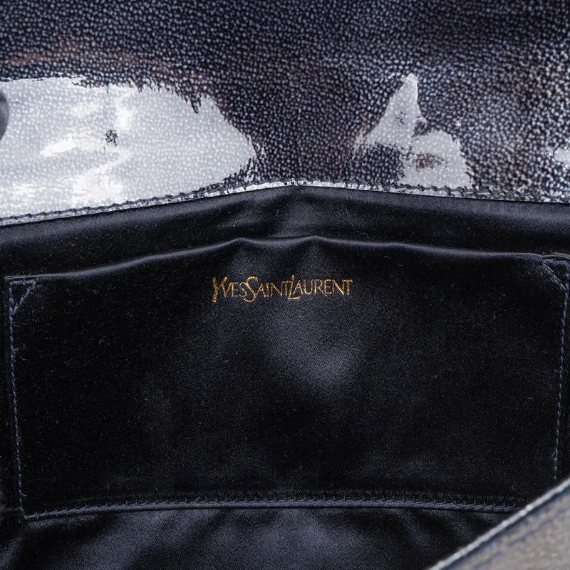 Saint Laurent Crinkled Patent Leather Belle de Jour Clutch
