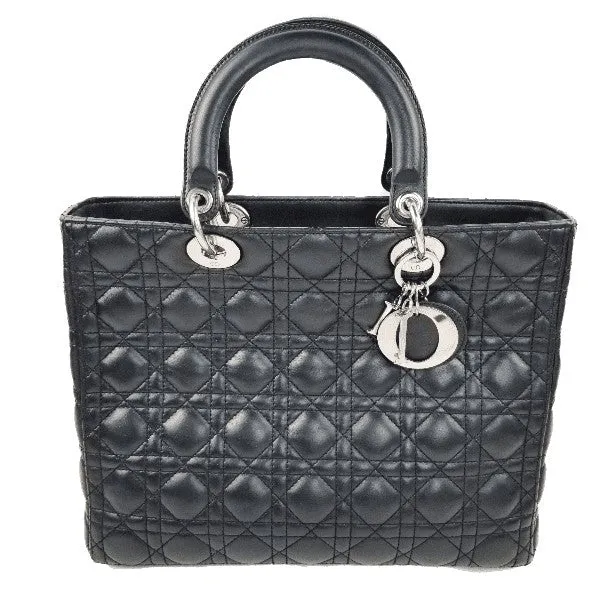 Dior Lady Dior Large Black Lambskin Bag