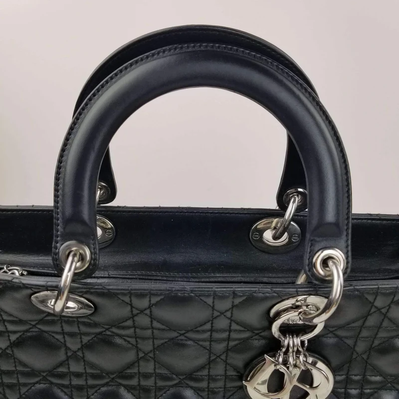 Dior Lady Dior Large Black Lambskin Bag