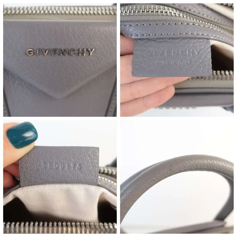 Givenchy Grey Leather Small Antigona Shoulder bag