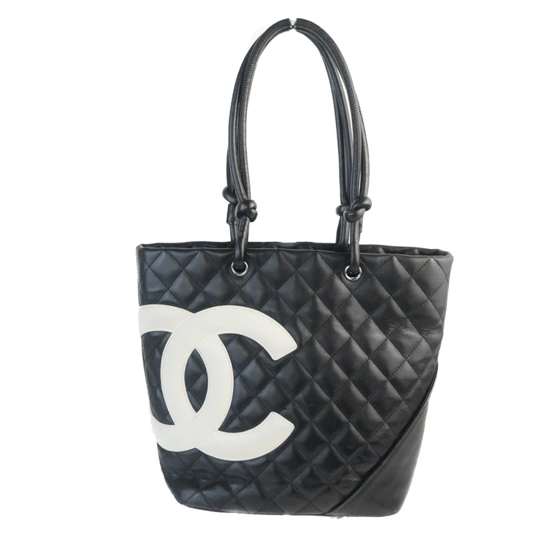 Chanel Cambon Quilted Black and White Small Tote Bag