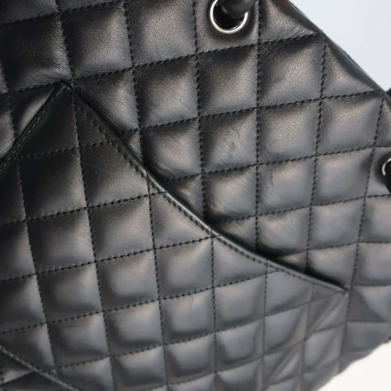 Chanel Cambon Quilted Black and White Small Tote Bag