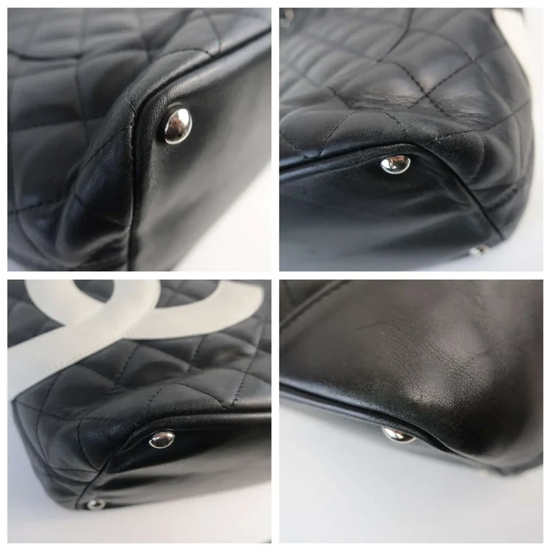 Chanel Cambon Quilted Black and White Small Tote Bag
